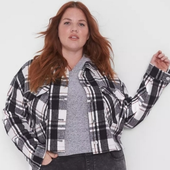 Lane Byrant Plaid Crop Jacket 22/24 - Picture 1 of 9